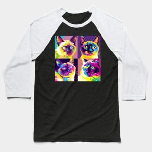 Balinese Pop Art - Cat Lover Gift Baseball T-Shirt